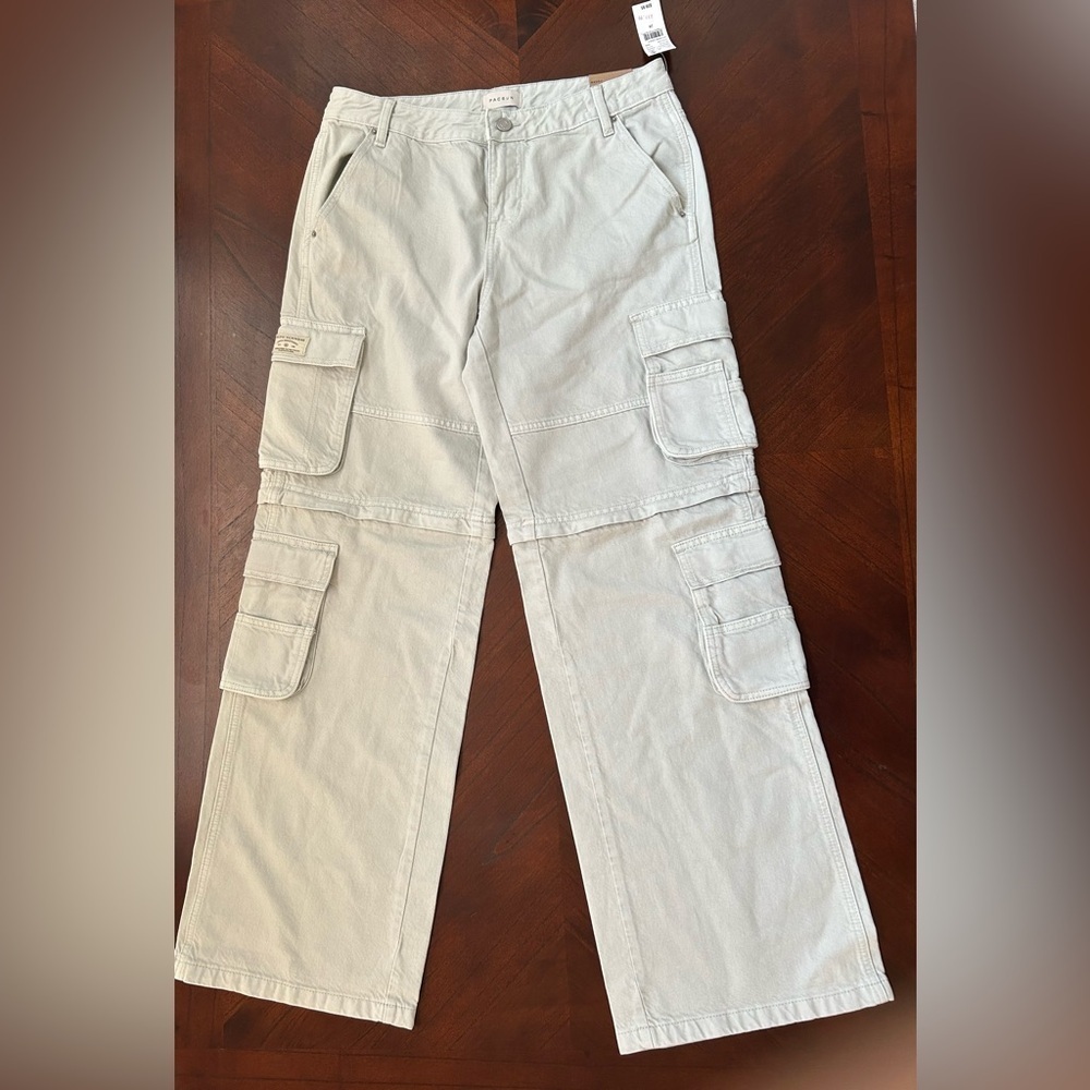 NEW PASCU women Gray Cargo Pants SIZE 28